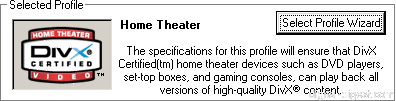 DivX 5.1.x - Select Profile Wizard