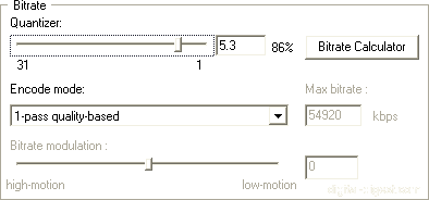 DivX 5.2.x - 1-Pass Quality Based