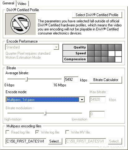 DivX 5.2.x - DivX Codec General Setup