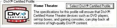 DivX 5.2.x - Select DivX Certified Profile