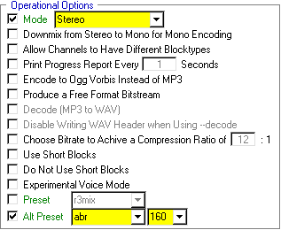 Lame 1 - Operational Options