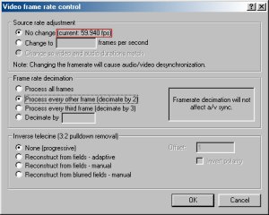 VirtualDub - Framerate