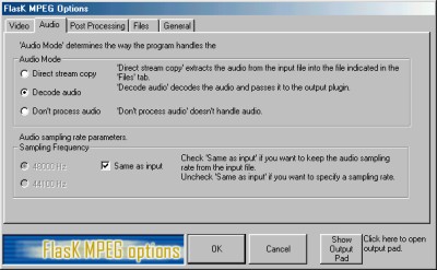 FlasK MPEG Audio option
