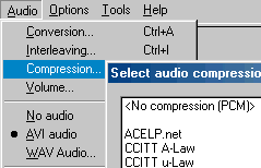 VirtualDub's Audio Compression Menu