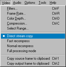VirtualDub Video Direct Stream Copy
