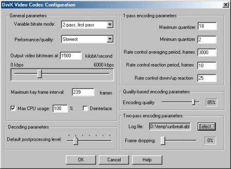 DivX Codec Setup