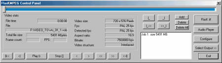 FlasKMPEG Control Panel