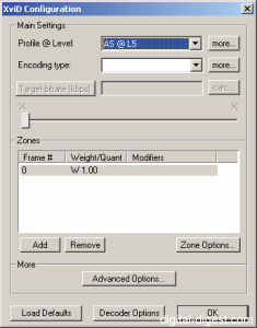 GKnot - Save & Encode - Encoding Control Panel