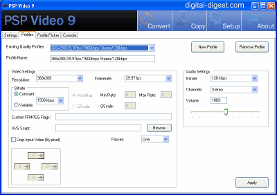 PSP Video 9 : Setup - Profiles