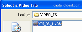 PSP Video 9 : Select VOB file